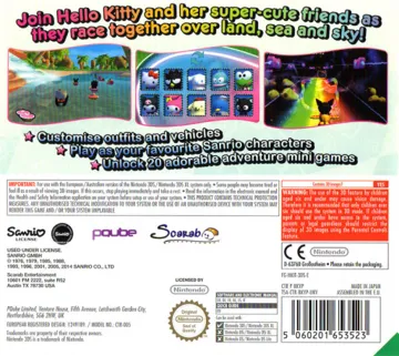 Hello Kitty & Sanrio Friends 3D Racing (Europe) (En,Fr,De,Es,It,Nl) box cover back